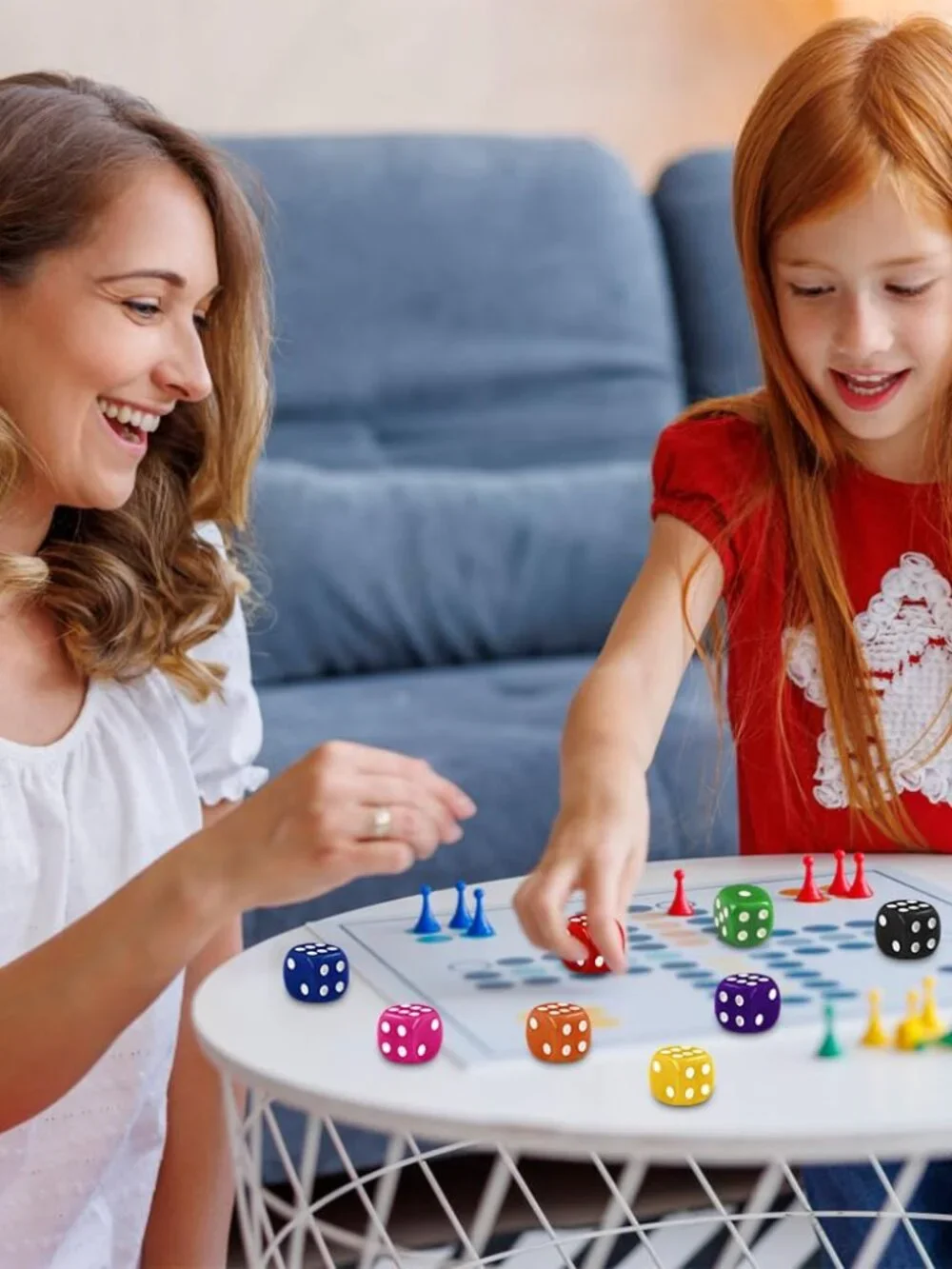 DIYDEC 100pcs 16mm Game Bulk Dice 10 Colors Acrylic 6 Sided Dice Set for Classro